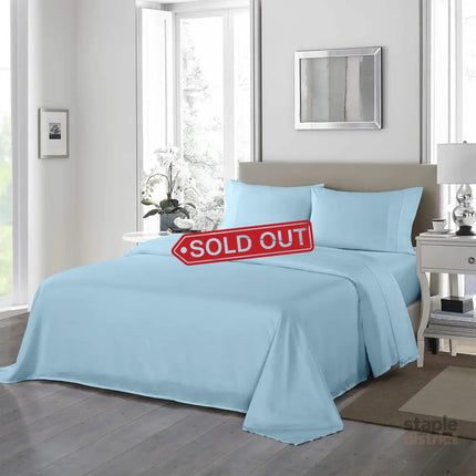 Royal Comfort 1200TC Ultrasoft 4 Piece Sheet Set - Double - Sky Blue-1951134857270792192