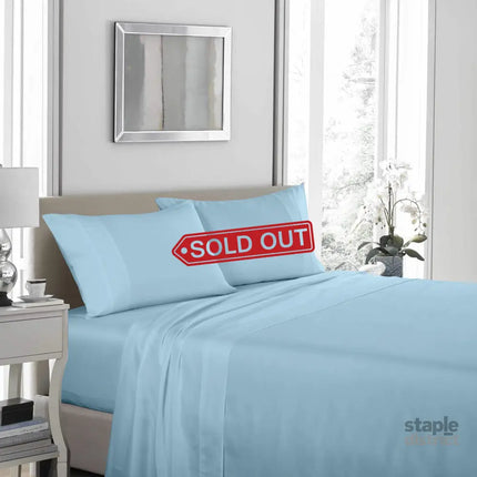 Royal Comfort 1200TC Ultrasoft 4 Piece Sheet Set - Double - Sky Blue-1951134857270792193
