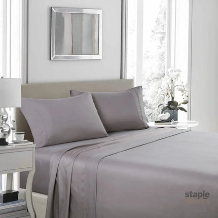 Royal Comfort 1200TC Ultrasoft 4 Piece Sheet Set - King - Charcoal-1951134858550054913