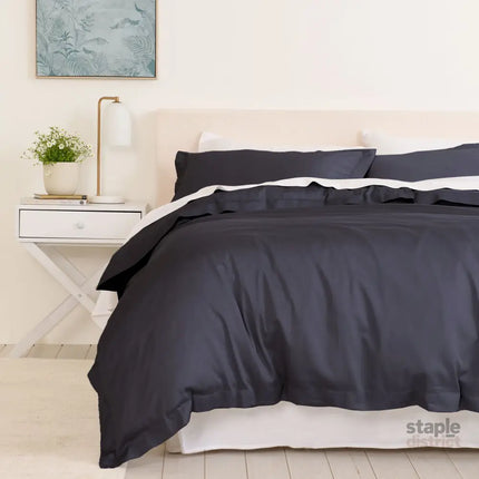 Royal Comfort - Balmain 1000TC Bamboo cotton Quilt Cover Sets (King) - Charcoal-1951134830909591552
