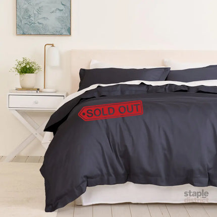 Royal Comfort - Balmain 1000TC Bamboo cotton Quilt Cover Sets (King) - Charcoal-1951134830909591552