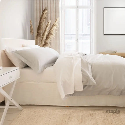Royal Comfort - Balmain 1000TC Bamboo cotton Quilt Cover Sets (Queen) - Cool Grey-1951134829844238338