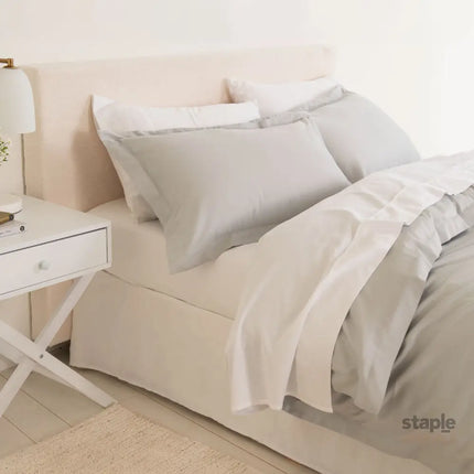 Royal Comfort - Balmain 1000TC Bamboo cotton Quilt Cover Sets (Queen) - Cool Grey-1951134829844238337
