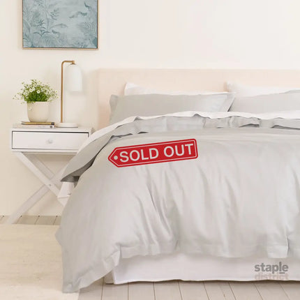 Royal Comfort - Balmain 1000TC Bamboo cotton Quilt Cover Sets (Queen) - Cool Grey-1951134829844238336