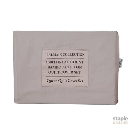 Royal Comfort - Balmain 1000TC Bamboo cotton Quilt Cover Sets (Queen) - Dove-1951134823460507655