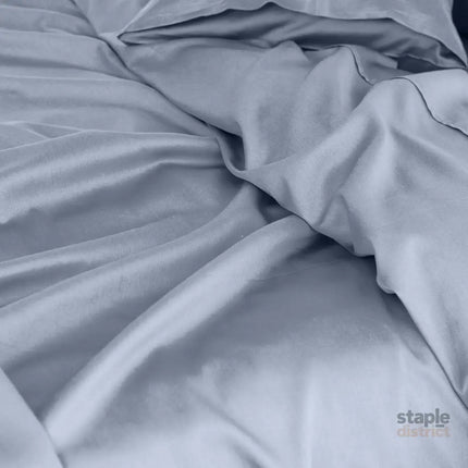 Royal Comfort - Balmain 1000TC Bamboo Cotton Sheet Set - King - Blue Fog-1951134854129258501