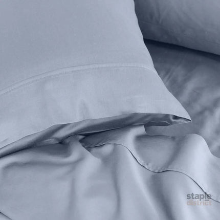 Royal Comfort  - Balmain 1000TC Bamboo Cotton Sheet Set - Queen - Blue Fog-1951134853193928708
