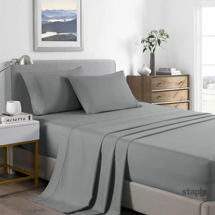 Royal Comfort Bamboo Cooling 2000TC Sheet Set Double - Mid Grey-1951134884546351104
