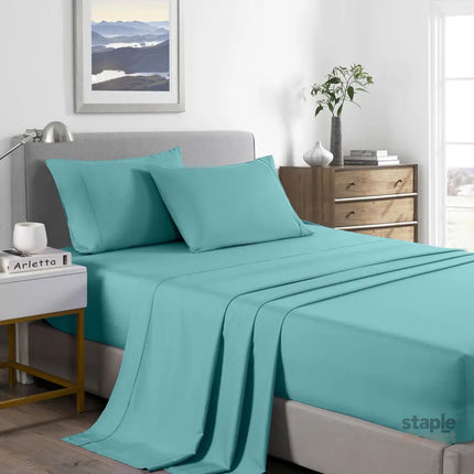 Royal Comfort Bamboo Cooling 2000TC Sheet Set - King Single-Aqua-1951134864979922944