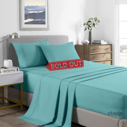 Royal Comfort Bamboo Cooling 2000TC Sheet Set - King Single-Aqua-1951134864979922944