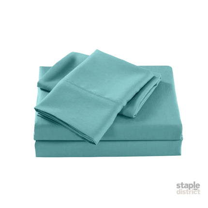 Royal Comfort Bamboo Cooling 2000TC Sheet Set - Single-Aqua-1951134863461584898