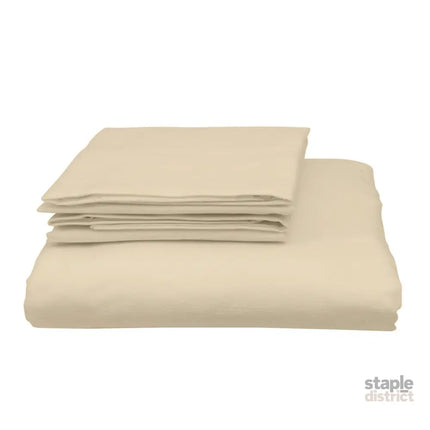 Royal Comfort Blended Bamboo Quilt Cover Sets -Dark Ivory-Double-1951134818922270722