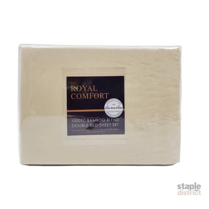 Royal Comfort Blended Bamboo Sheet Set Dark Ivory - Queen-1951134848613748739