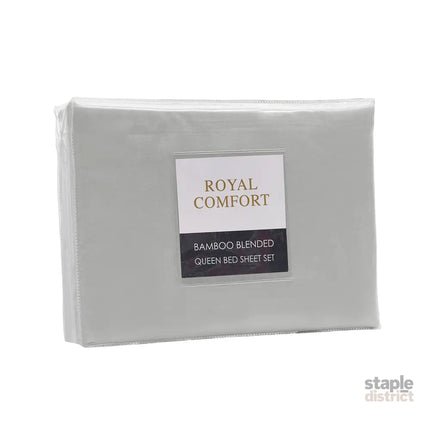 Royal Comfort Blended Bamboo Sheet Set Light Grey - Queen-1951134882059128835
