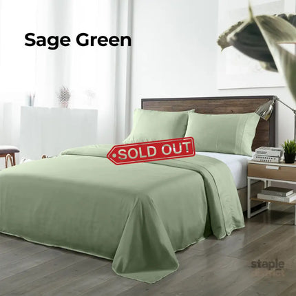 Royal Comfort Blended Bamboo Sheet Set Sage Green - King-1951134882432421892