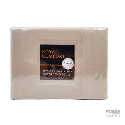 Royal Comfort Blended Bamboo Sheet Set Warm Grey - Queen-1951134848815075331