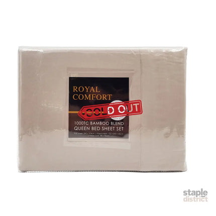Royal Comfort Blended Bamboo Sheet Set Warm Grey - Queen-1951134848815075331