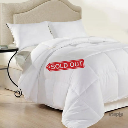 Royal Comfort Duck Feather And Down Quilt Size: 95% Feather 5% Down 500GSM White Cotton - King Single-1951134842473287680