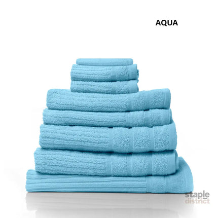 Royal Comfort Eden Egyptian Cotton 600 GSM 8 Piece Towel Pack Aqua-1951134892150624260