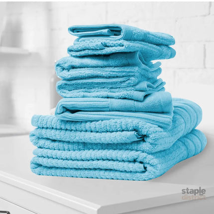 Royal Comfort Eden Egyptian Cotton 600 GSM 8 Piece Towel Pack Aqua-1951134892150624257