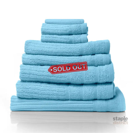 Royal Comfort Eden Egyptian Cotton 600 GSM 8 Piece Towel Pack Aqua-1951134892150624256