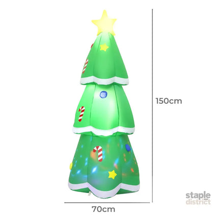 Santaco Inflatable 1.5M Christmas Tree Flashing Light-2029387305759936514