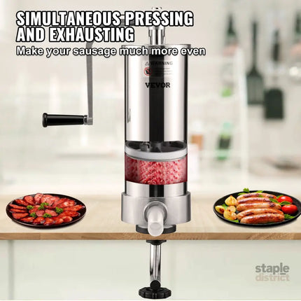 Sausage Stuffer 5LBS/3L Capacity Homemade Sausage Maker Stainless Steel - Appliances > Kitchen Appliances > Speciality
