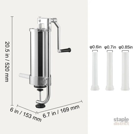 Sausage Stuffer 5LBS/3L Capacity Homemade Sausage Maker Stainless Steel - Appliances > Kitchen Appliances > Speciality