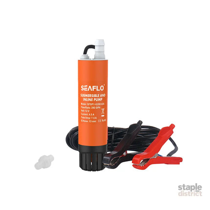 SEAFLO Submersible Inline Pump 12V 280GPH Transfer Pump Water Resistant High Pressure Washing Water Diesel Pump For RV