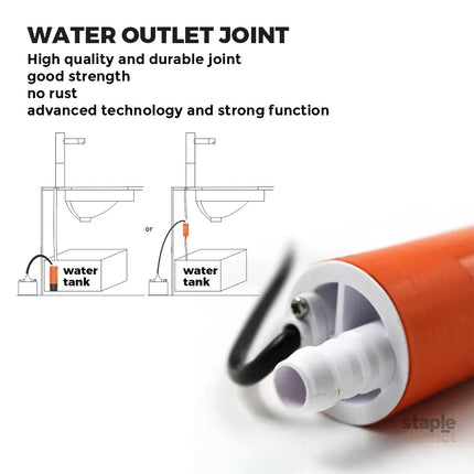 SEAFLO Submersible Inline Pump 12V 280GPH Transfer Pump Water Resistant High Pressure Washing Water Diesel Pump For RV