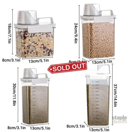 Sealed Household Grain Storage Box Transparent Rice Bucket Kitchen Storage - 1100ml - Commercial > Packaging > Postage