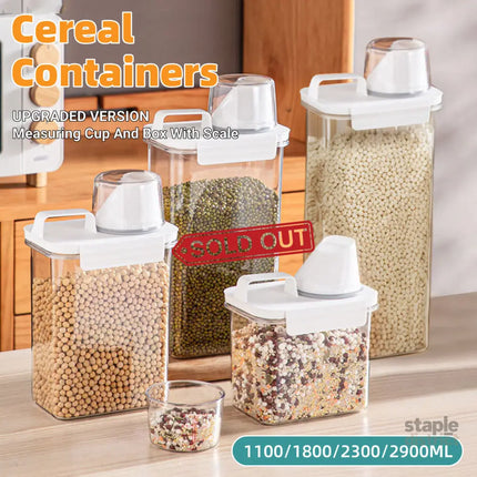 Sealed Household Grain Storage Box Transparent Rice Bucket Kitchen Storage - 2300ml - Commercial > Packaging > Postage