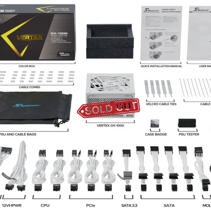 Seasonic VERTEX GX-1000 White 1000W ATX 3.0 Gold Modular PSU - Appliances > Vacuum Cleaners > Stick Vacuums
