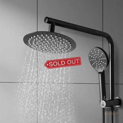 Shower Head High Pressure Set Rain Round Black-2006733239447851014