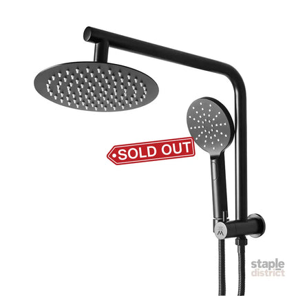 Shower Head High Pressure Set Rain Round Black-2006733239447851009