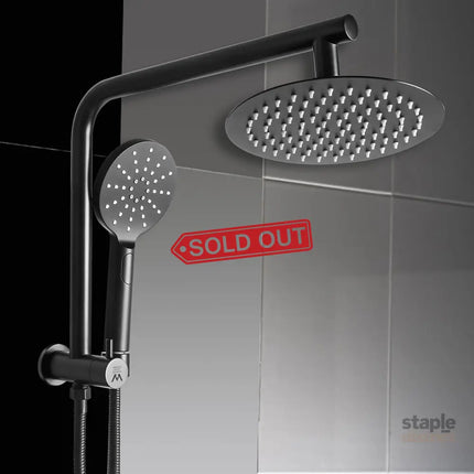 Shower Head High Pressure Set Rain Round Black-2006733239447851015