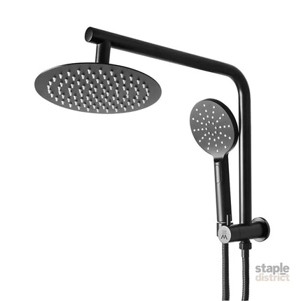 Shower Head High Pressure Set Rain Round Black-2006733239447851009
