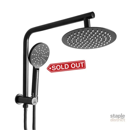 Shower Head High Pressure Set Rain Round Black-2006733239447851008