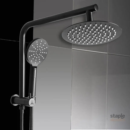 Shower Head High Pressure Set Rain Round Black-2006733239447851015