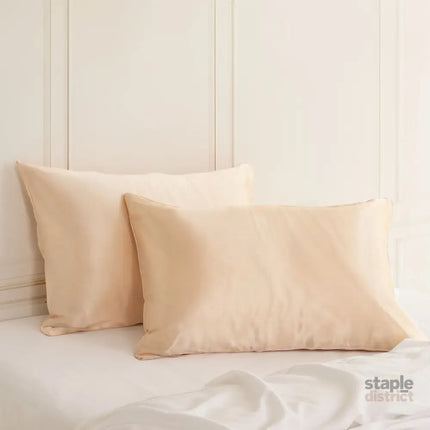 SILK PILLOW CASE TWIN PACK - SIZE: 51X76CM - Champagne Pink-1951134814719578112