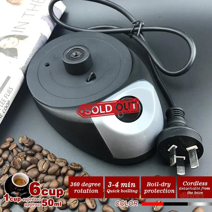 Silver Electric Moka Coffee Maker Espresso Machine Italian Classic 6 Cups Auto Power - Appliances > Kitchen Appliances