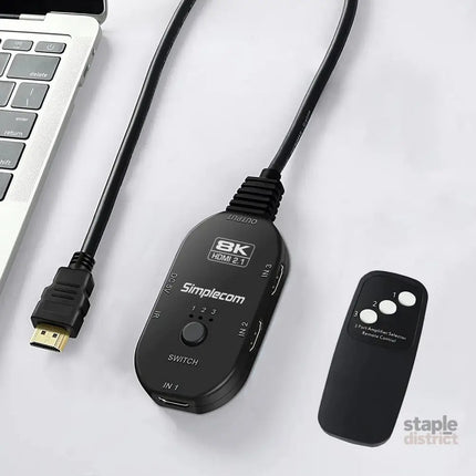 Simplecom CM353 3-Port HDMI 2.1 Switch 3 IN 1 OUT Splitter HDCP 2.3 8K@60Hz - Appliances > TV > TVs & Accessories