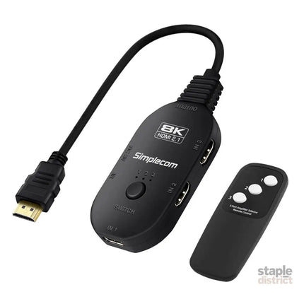 Simplecom CM353 3-Port HDMI 2.1 Switch 3 IN 1 OUT Splitter HDCP 2.3 8K@60Hz - Appliances > TV > TVs & Accessories