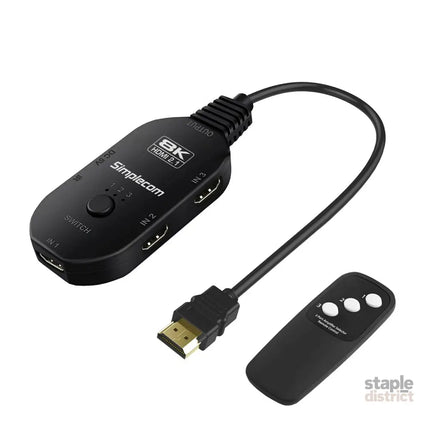 Simplecom CM353 3-Port HDMI 2.1 Switch 3 IN 1 OUT Splitter HDCP 2.3 8K@60Hz - Appliances > TV > TVs & Accessories