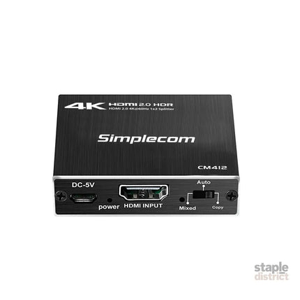 Simplecom CM412 HDMI 2.0 1x2 Splitter 1 IN 2 Out 4K@60Hz HDR10 2 Port HDMI Duplicator - Appliances > TV > TVs &