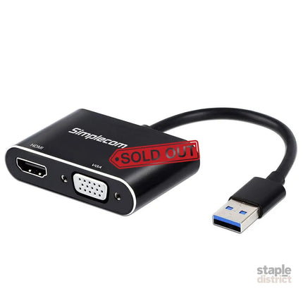 Simplecom DA316 USB 3.0 to HDMI + VGA Video Card Adapter Full HD 1080p - Appliances > TV > TVs & Accessories
