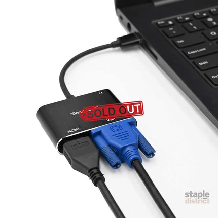 Simplecom DA316A USB to HDMI + VGA Video Card Adapter with 3.5mm Audio - Appliances > TV > TVs & Accessories