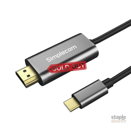 Simplecom DA321 USB-C Type C to HDMI Cable 1.8M (6ft) 4K@30Hz - Appliances > TV > TVs & Accessories