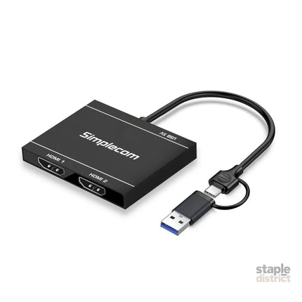 Simplecom DA327 USB 3.0 or USB-C to Dual HDMI Display Adapter for 2x 1080p Extended Screens - Appliances > TV > TVs &