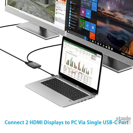 Simplecom DA330 USB-C to Dual HDMI MST Adapter 4K@60Hz with PD and Audio Out - Appliances > TV > TVs & Accessories
